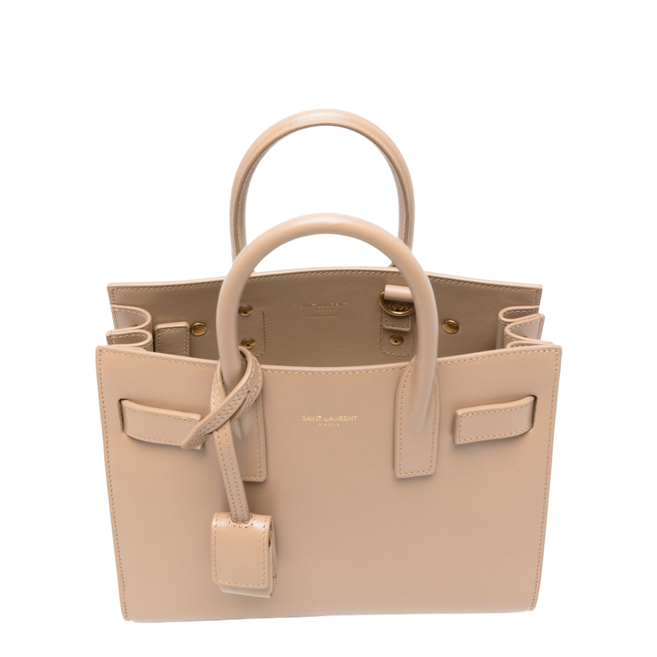 Sac de Jour Nano Smooth Leather Top Handle Bag - Beige - Image 4