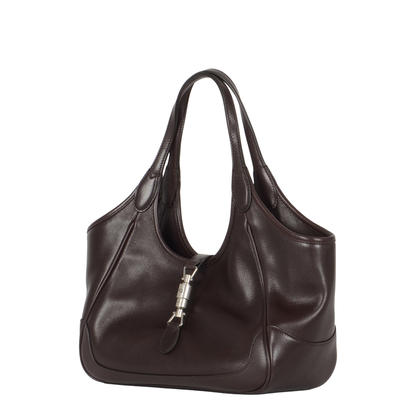 Mercato Small Calf Leather Tote Bag - Dark Brown - Image 3