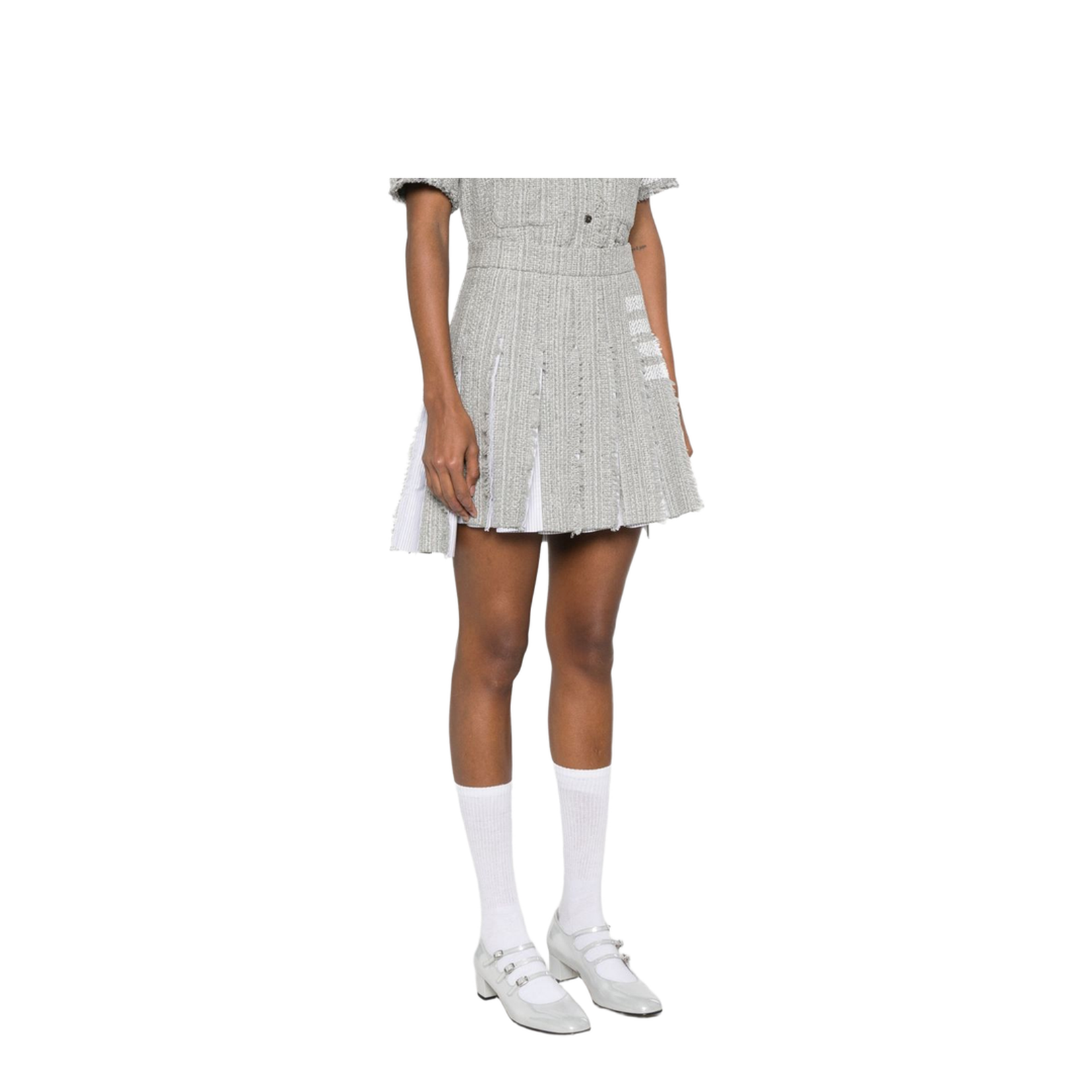 Pleated Tweed Skirt - Image 5