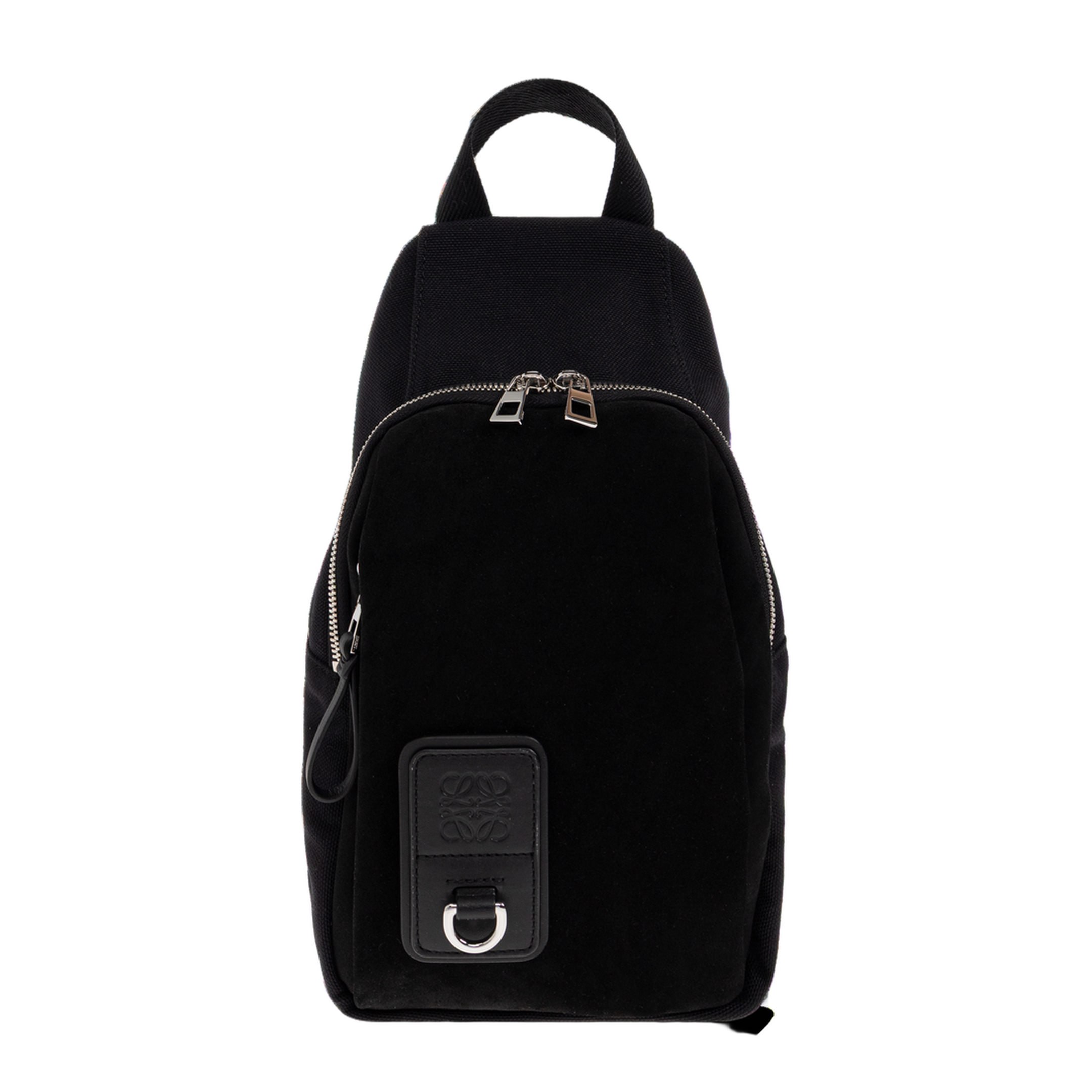 Flex Canvas and Suede Sling Bag - Black - Image 1