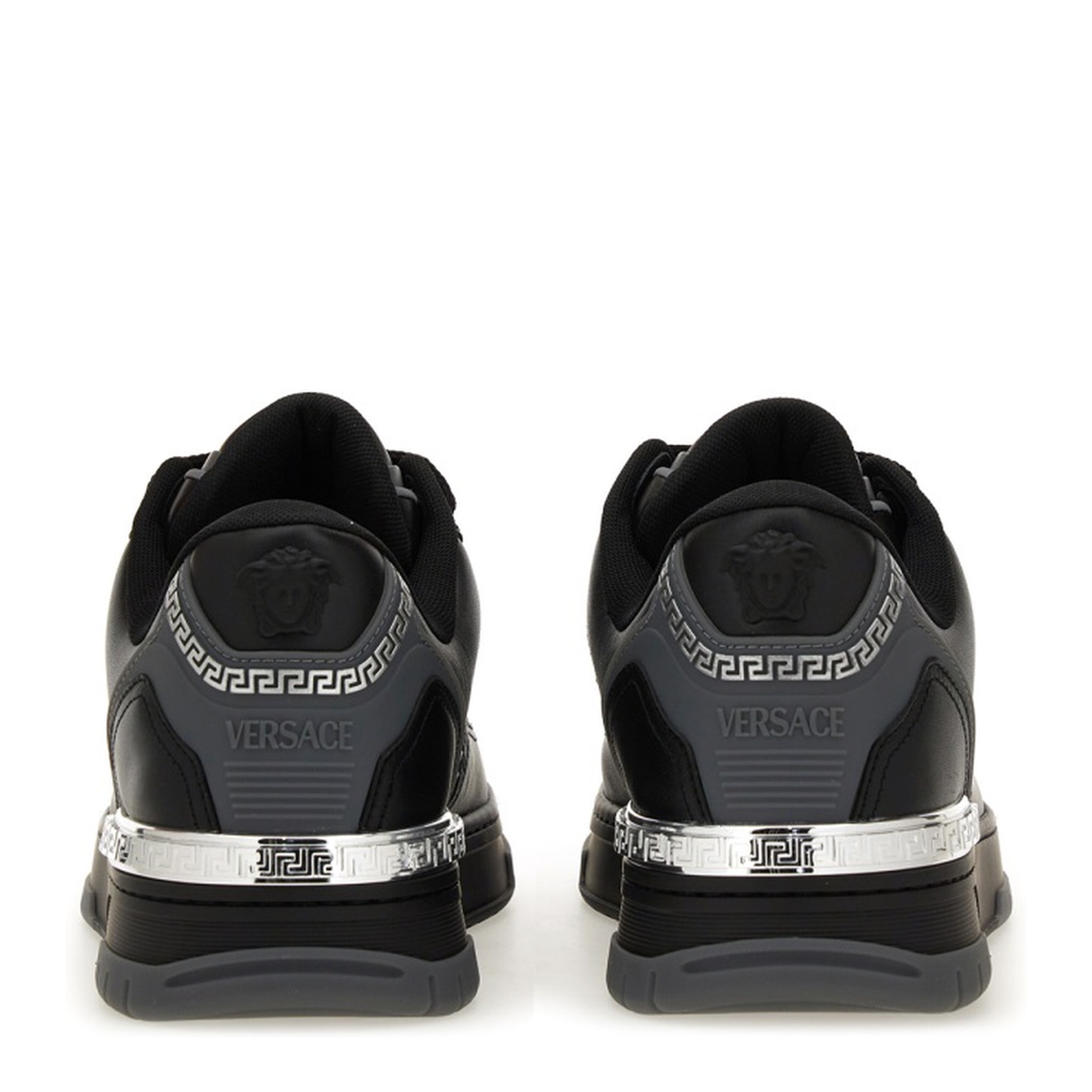 Greca Black Leather Blend Sneakers - Image 3
