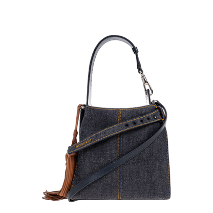 Mini Belted Hobo Bag in Denim - Indigo Blue - Image 1
