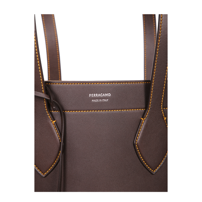 Mia Large Calf Leather Tote Bag - Nero - Image 3
