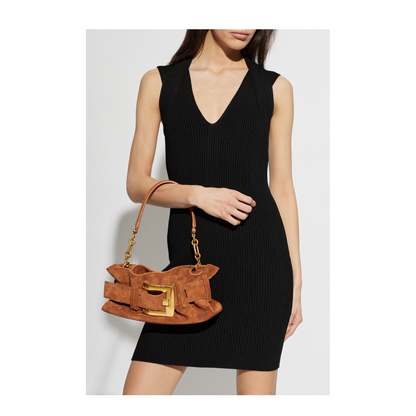 Anthem Mini Suede Leather Bag - Brown - Image 2