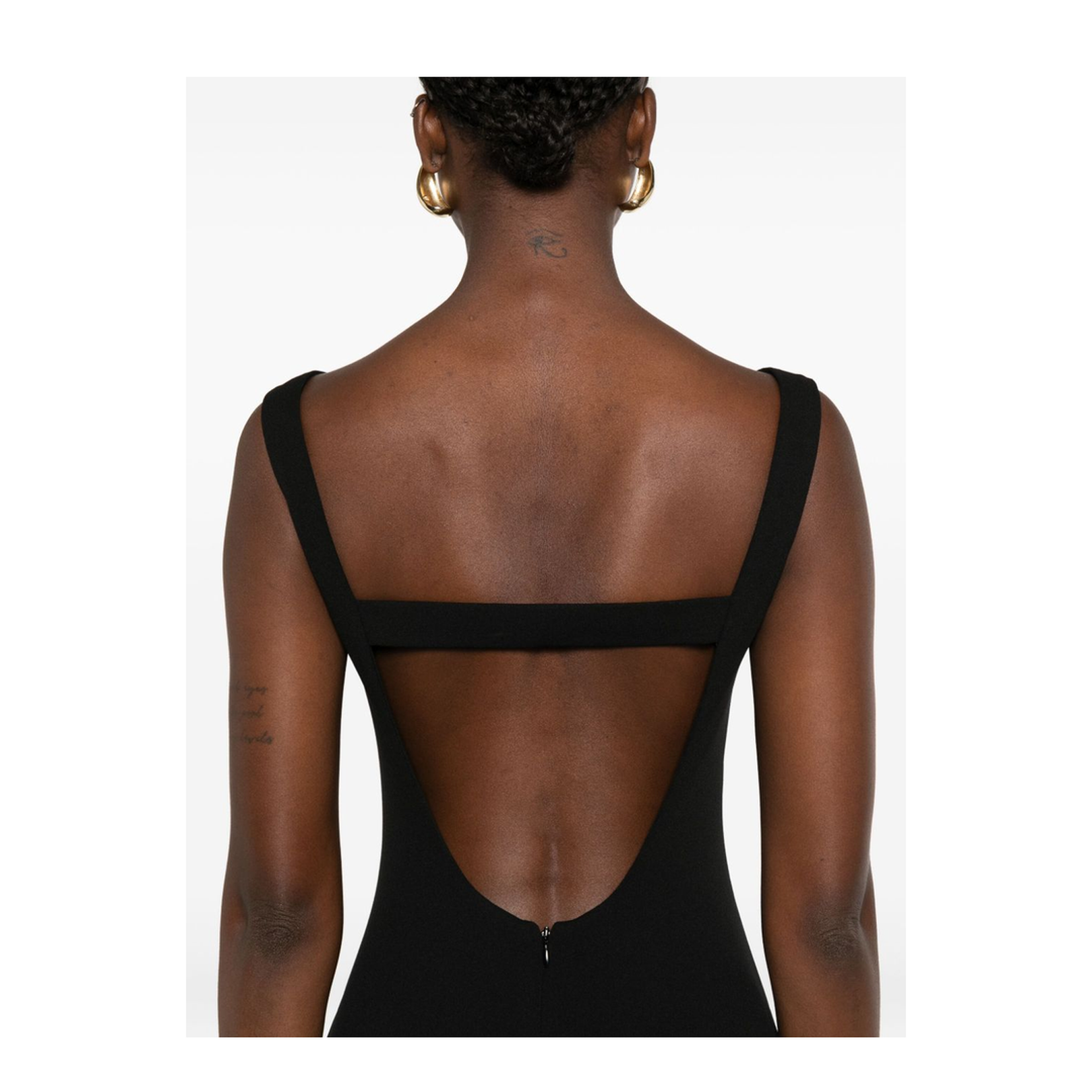 Black Boat Neck Sleeveless Maxi Dress - Image 4