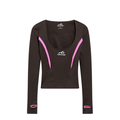 Techwear Top in Khaki Neon Pink Technical Fabric - Image 1