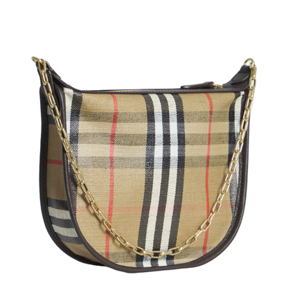 Highlands Mini Canvas Chain Shoulder Bag - Sand Beige - Image 2