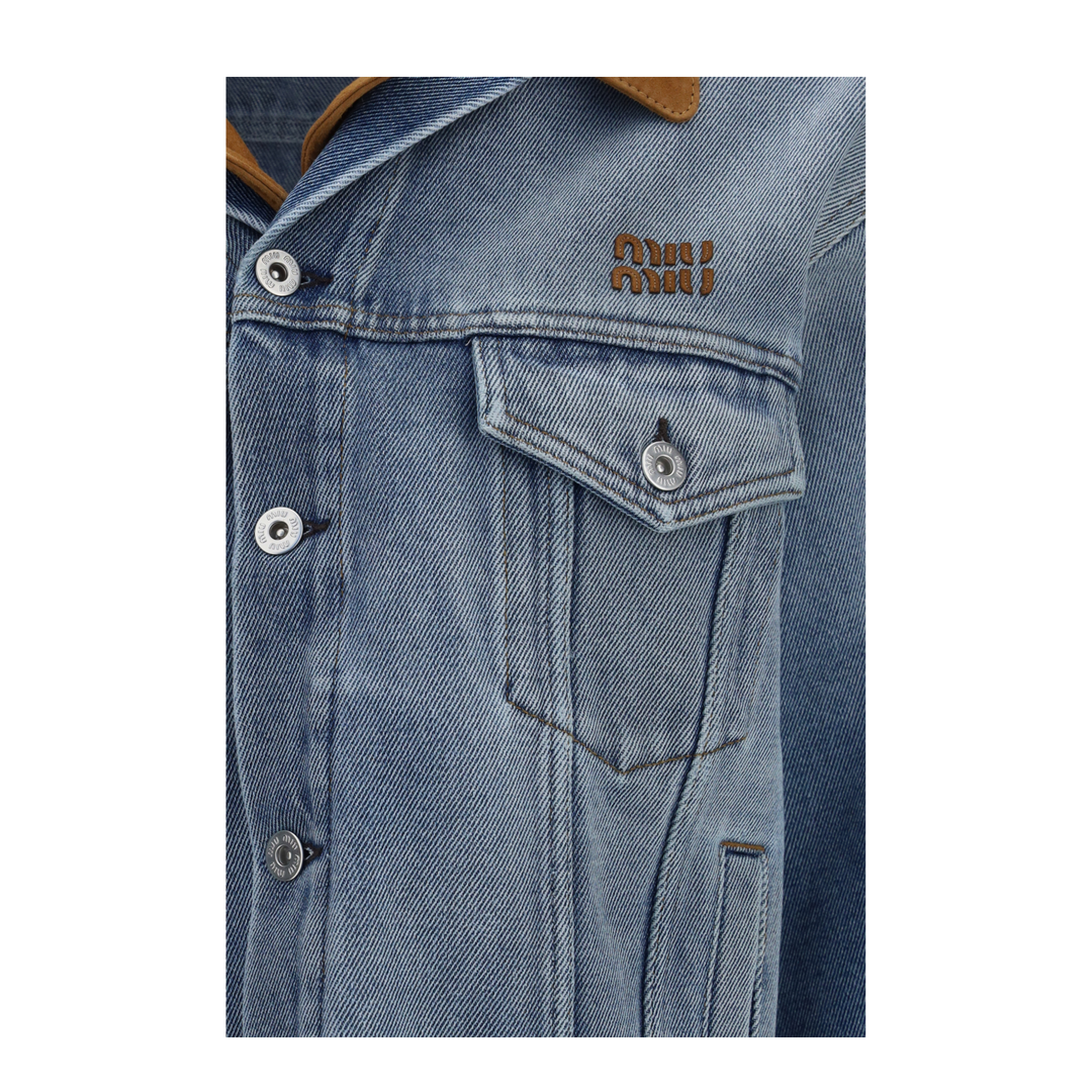 Washed Denim and Suede Jacket - Image 3