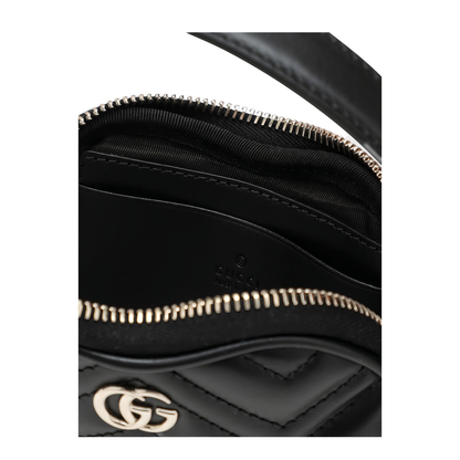 GG Marmont Mini Leather Handbag - Black - Image 2