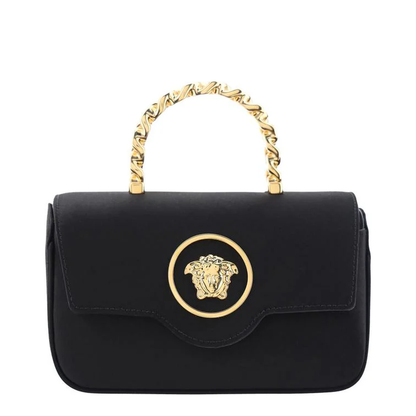 La Medusa Mini Bag In Black Satin - Image 1