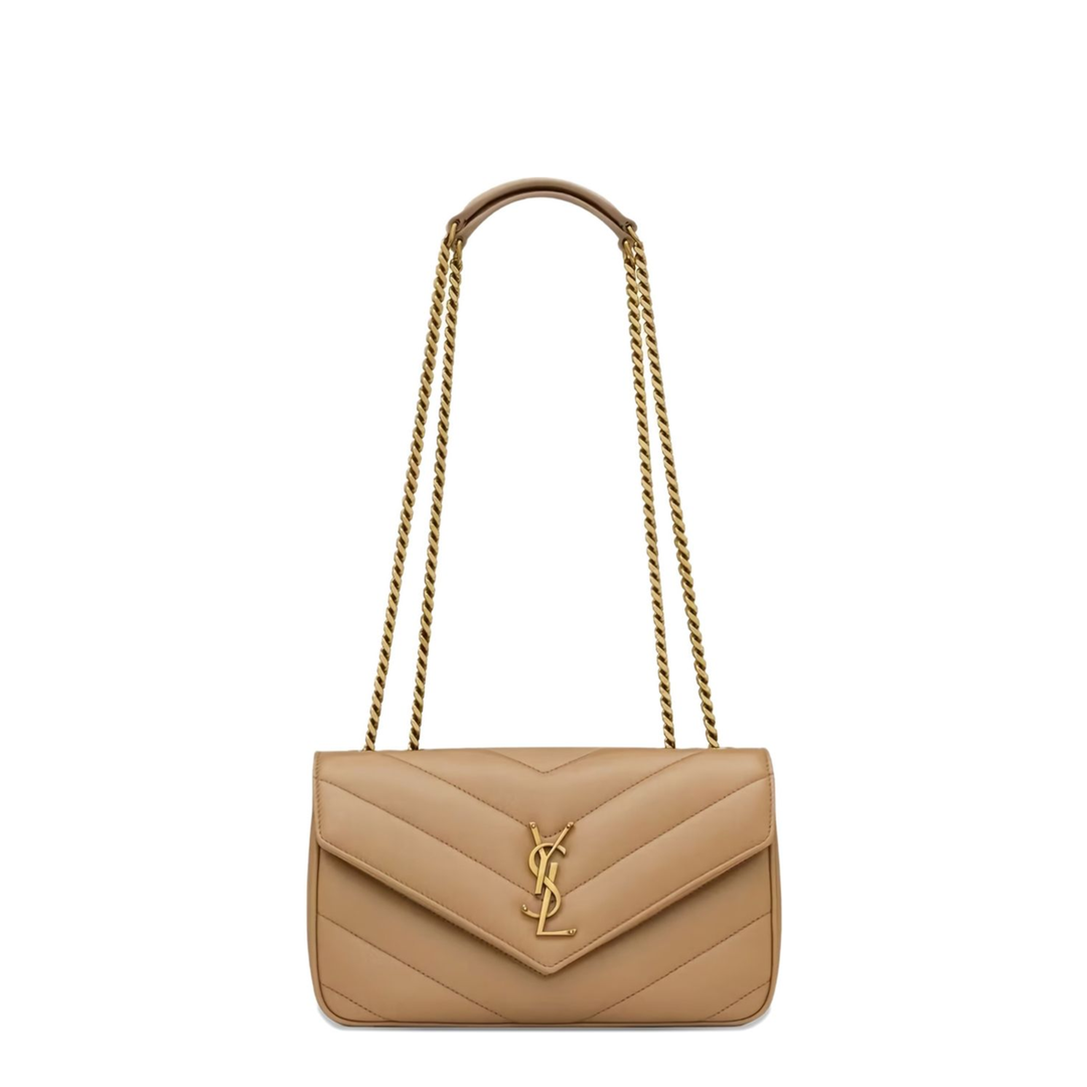 Loulou Small Matelassé Lambskin Crossbody Bag - Natural Tan - Image 1