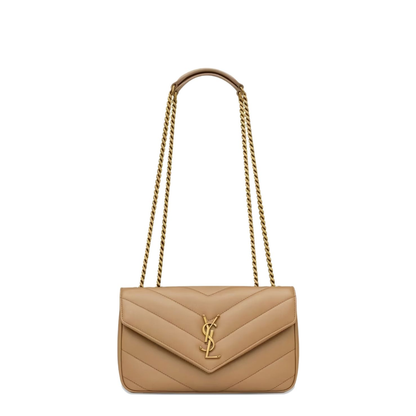 Loulou Small Matelassé Lambskin Crossbody Bag - Natural Tan - Image 1
