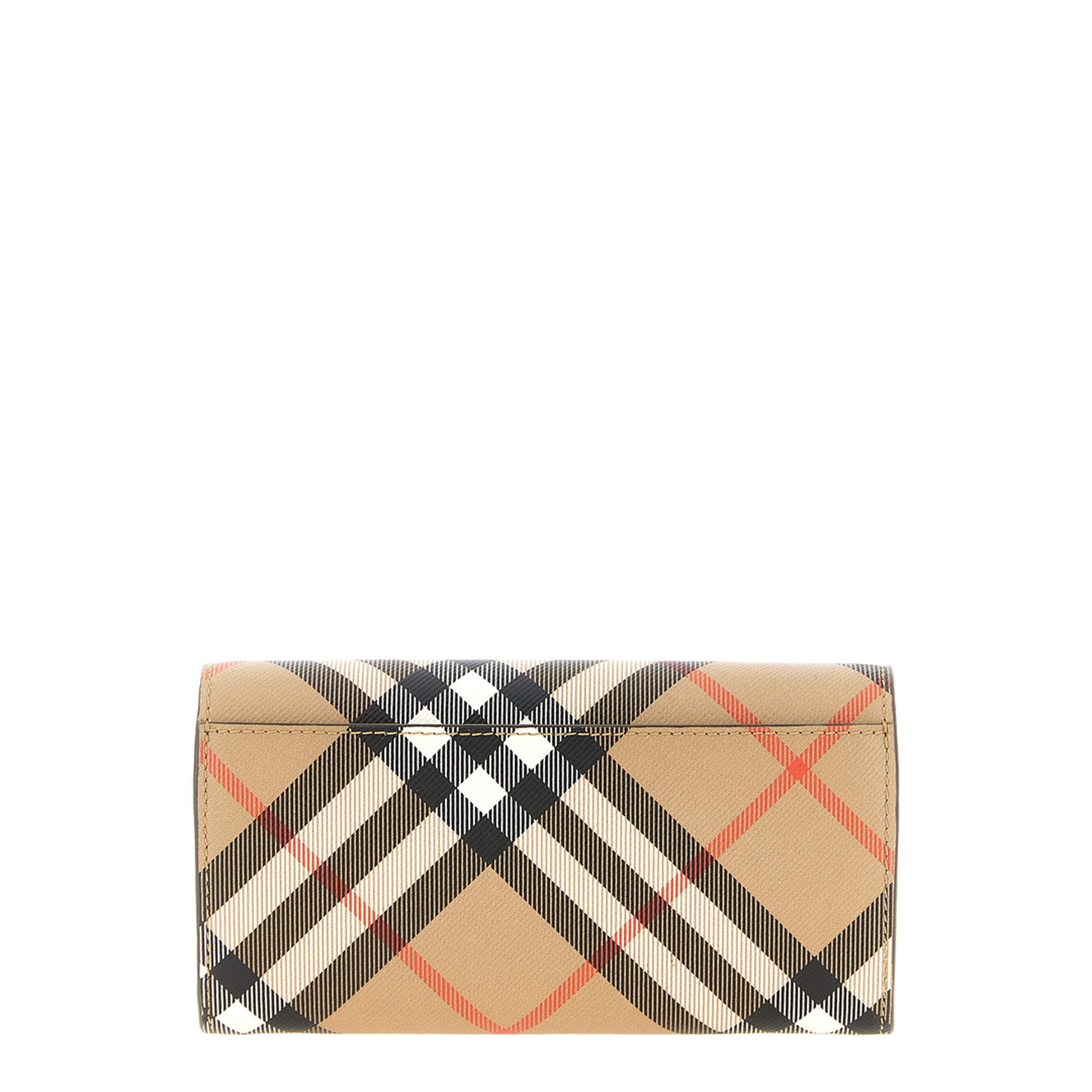 Check Print Fabric Continental Wallet - Archive Beige/Soap Beige - Image 2