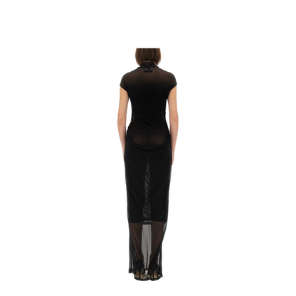Mesh Dress with Flocked Logo - Image 3