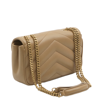 Loulou Small Matelassé Lambskin Crossbody Bag - Natural Tan - Image 2