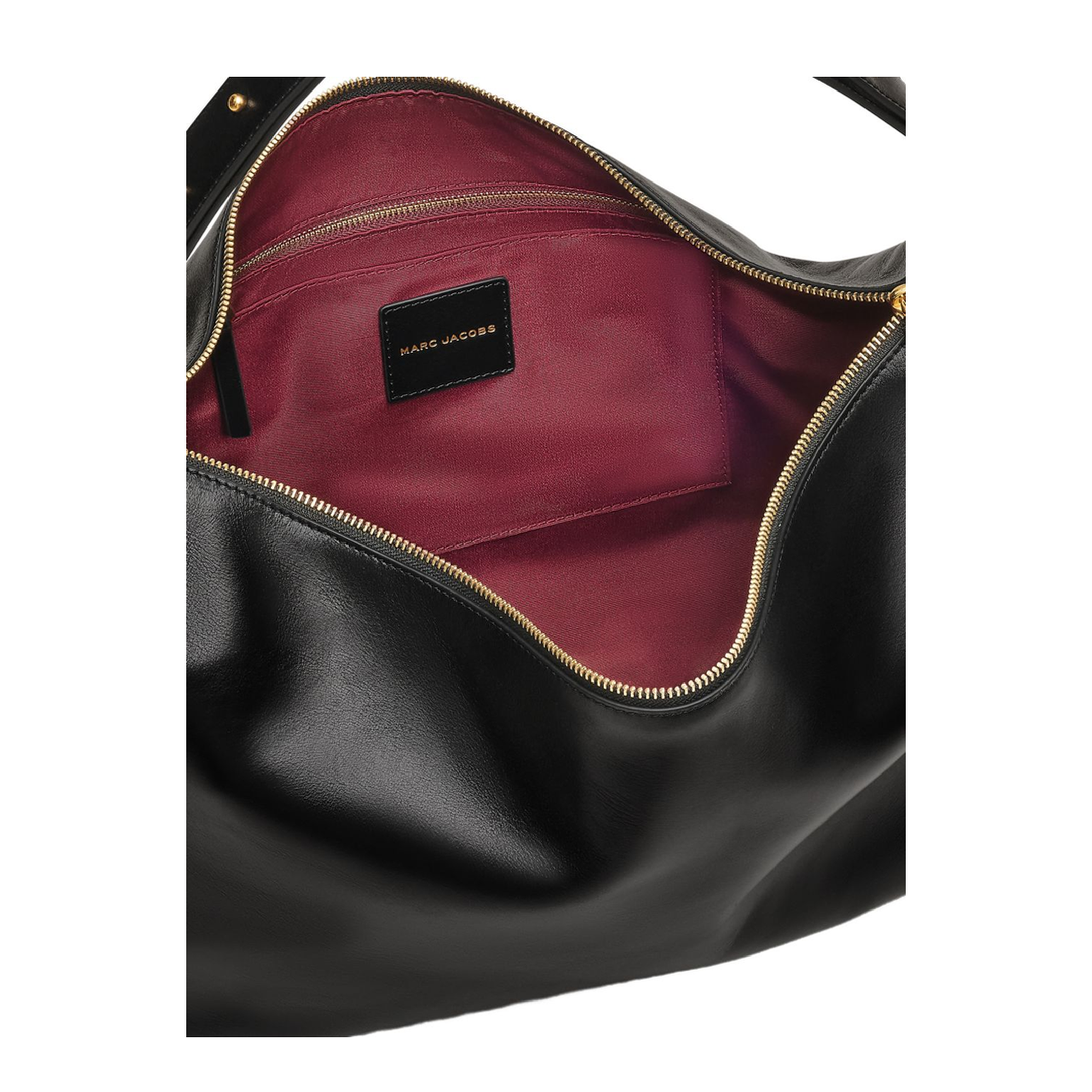 The Scene Large Smooth Leather Shoulder Bag - Black - Image 7