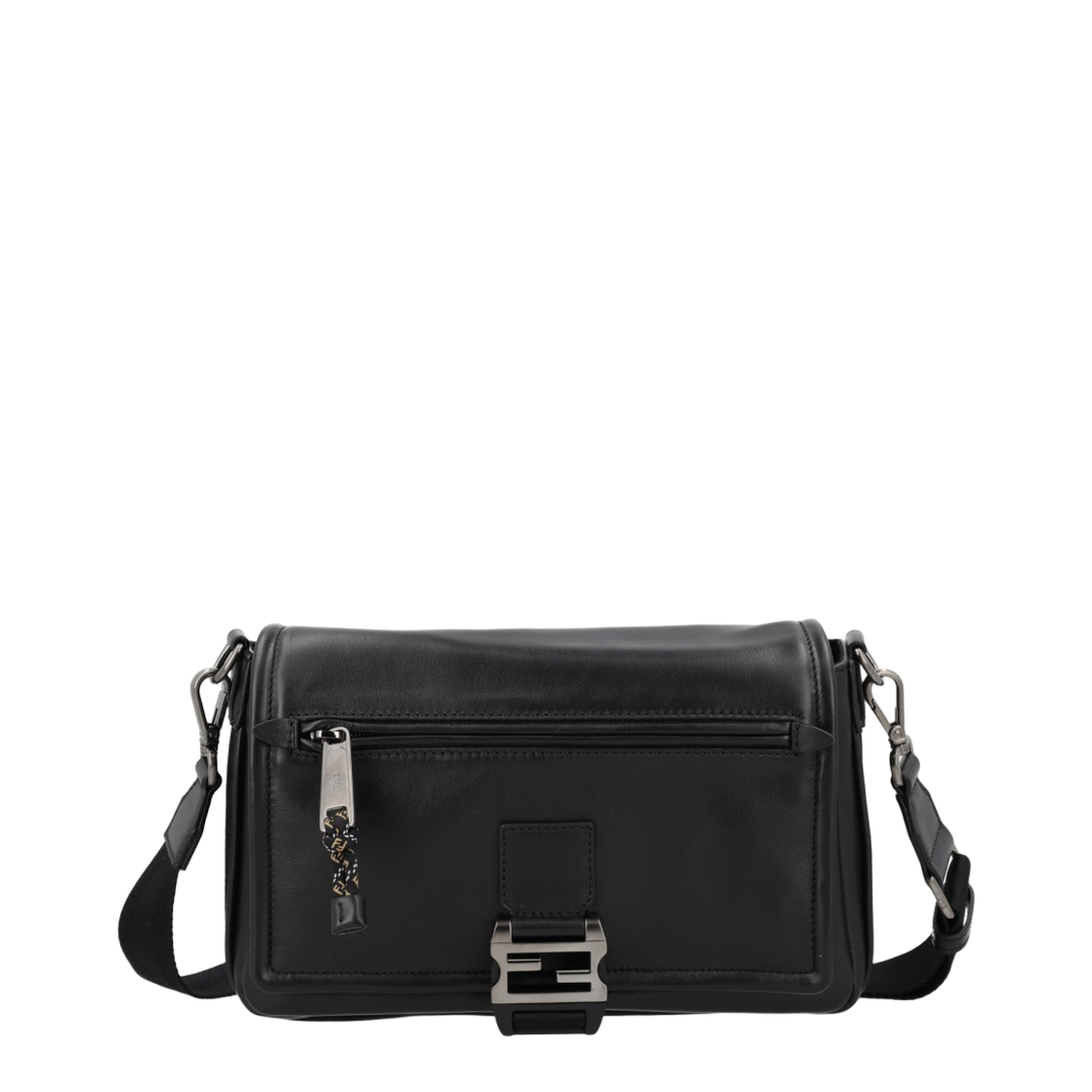 Flux Messenger Leather Crossbody Bag - Black - Image 1