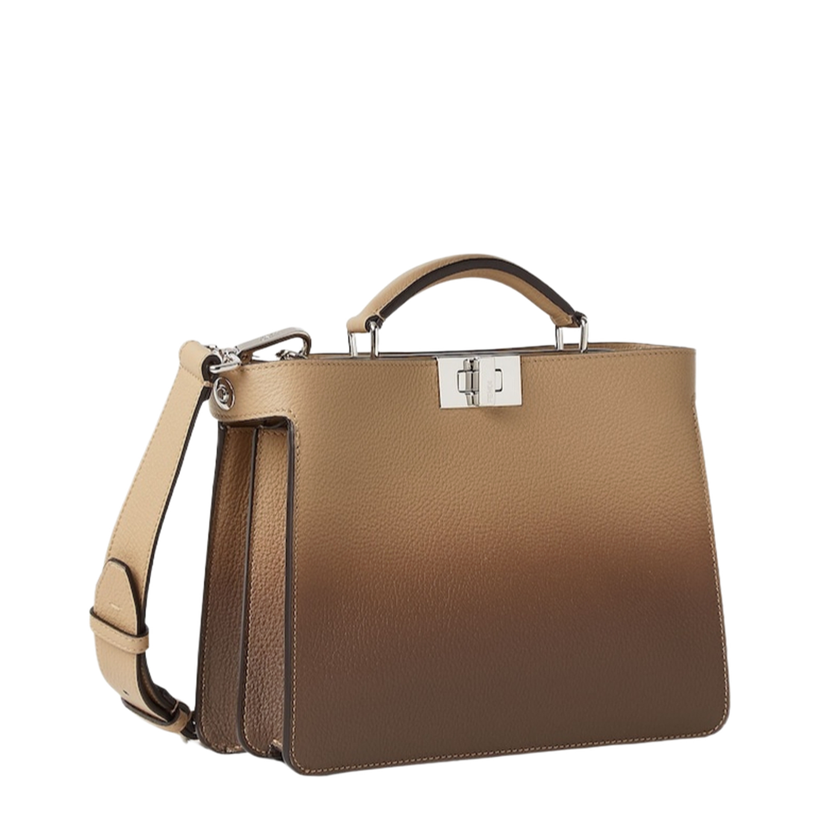 Peekaboo ISeeU Small Leather Shoulder Bags - Beige - Image 3