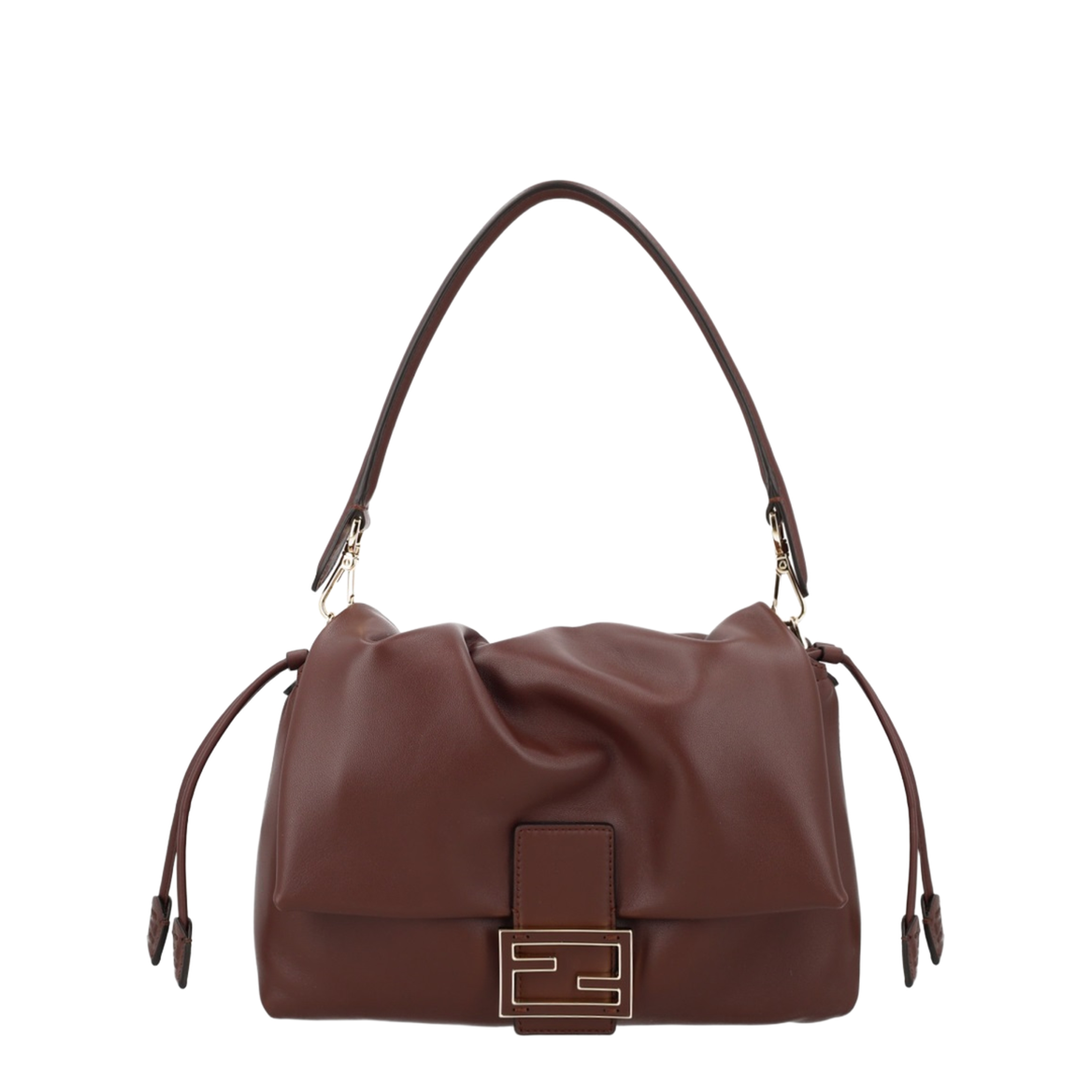 Mamma Baguette Medium Leather Shoulder Bag - Brown - Image 1