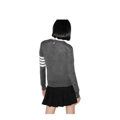 Wool 4 Bar V Neck Cardigan - Image 3