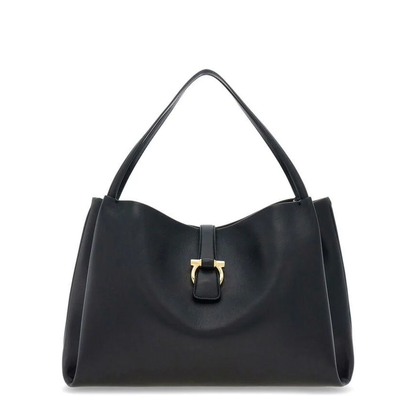 Softened Large Calfskin Tote - Nero - Image 1