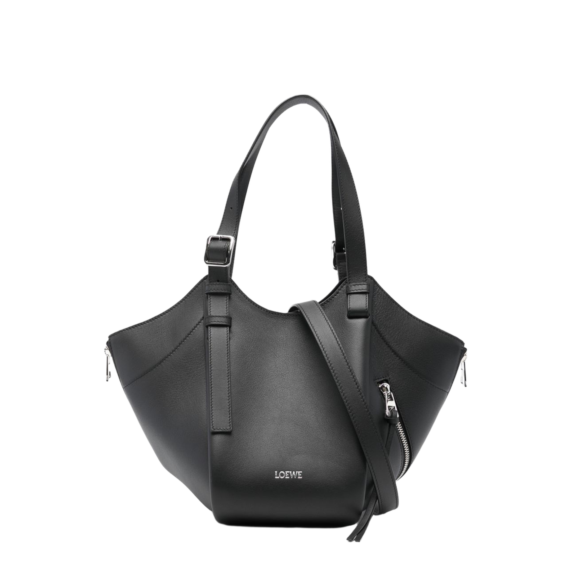 Hammock Flip Calfskin Tote - Black - Image 1