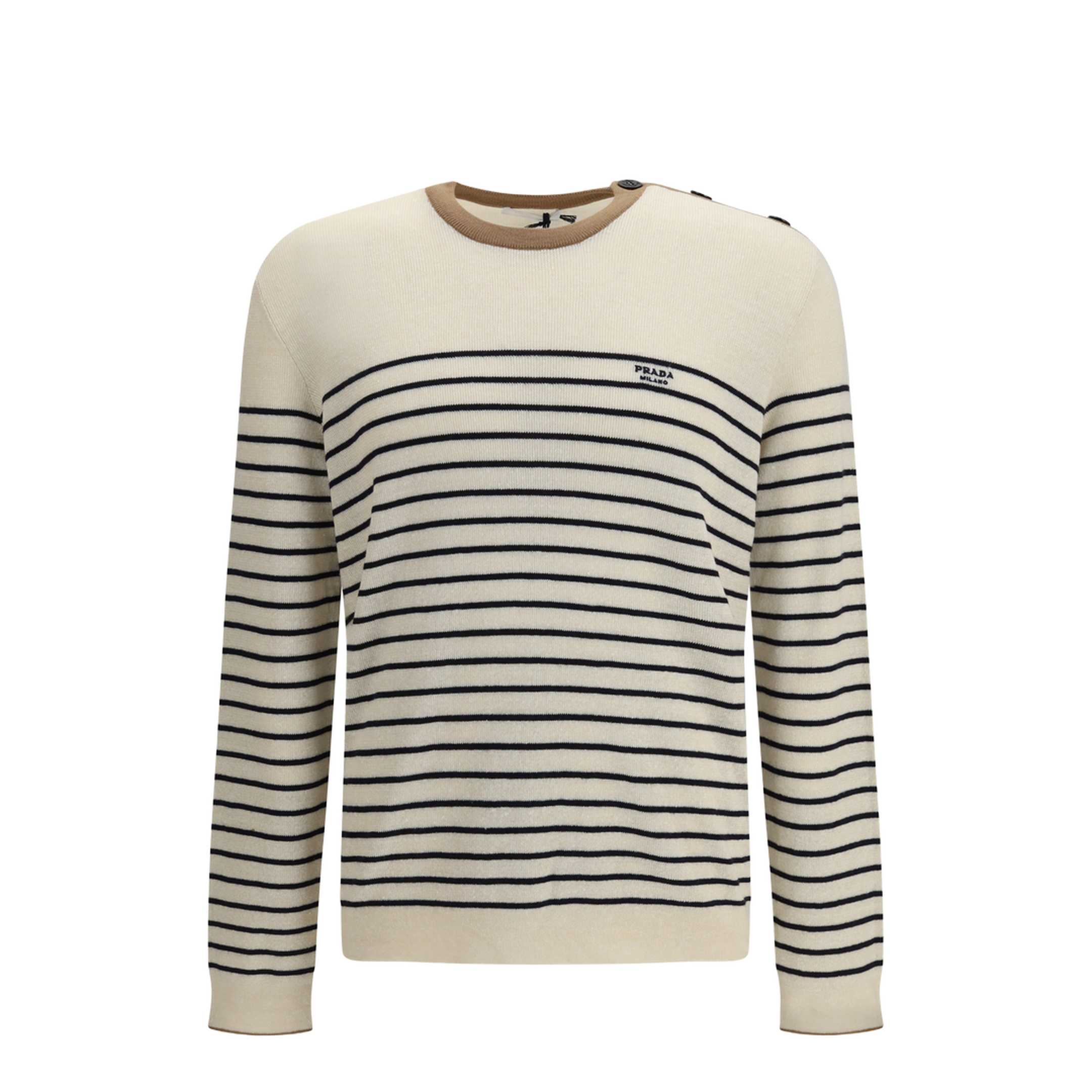 Jacquard Wool and Cotton Blend Sweater - Image 1