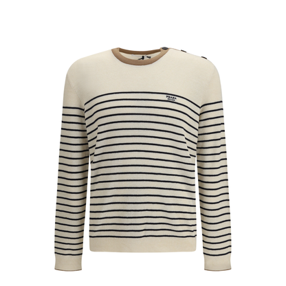 Jacquard Wool and Cotton Blend Sweater - Image 1