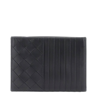 Intrecciato Leather Card Holder - Black - Image 5