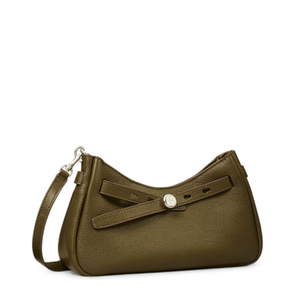 Romy Pebbled Leather Crossbody - Dark Kale - Image 5