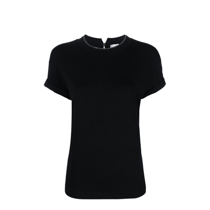 Monili-Detailed Cotton T-Shirt - Image 1