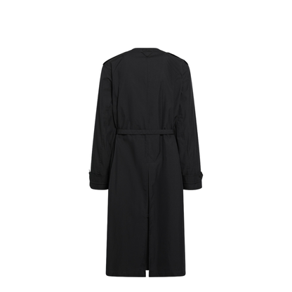 Black double-breasted cotton-blend trench coat - Image 2