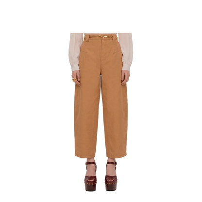Barrel-leg pants in cotton canvas - Image 1