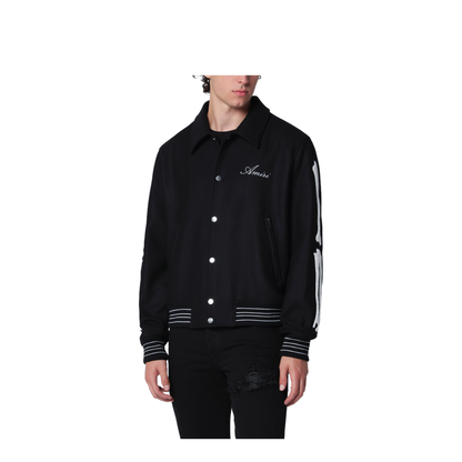 Black Wool Blend Jacket with Logo - Image 1