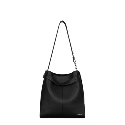 Medium Belted Hobo Bag in Grained Leather - Image 1
