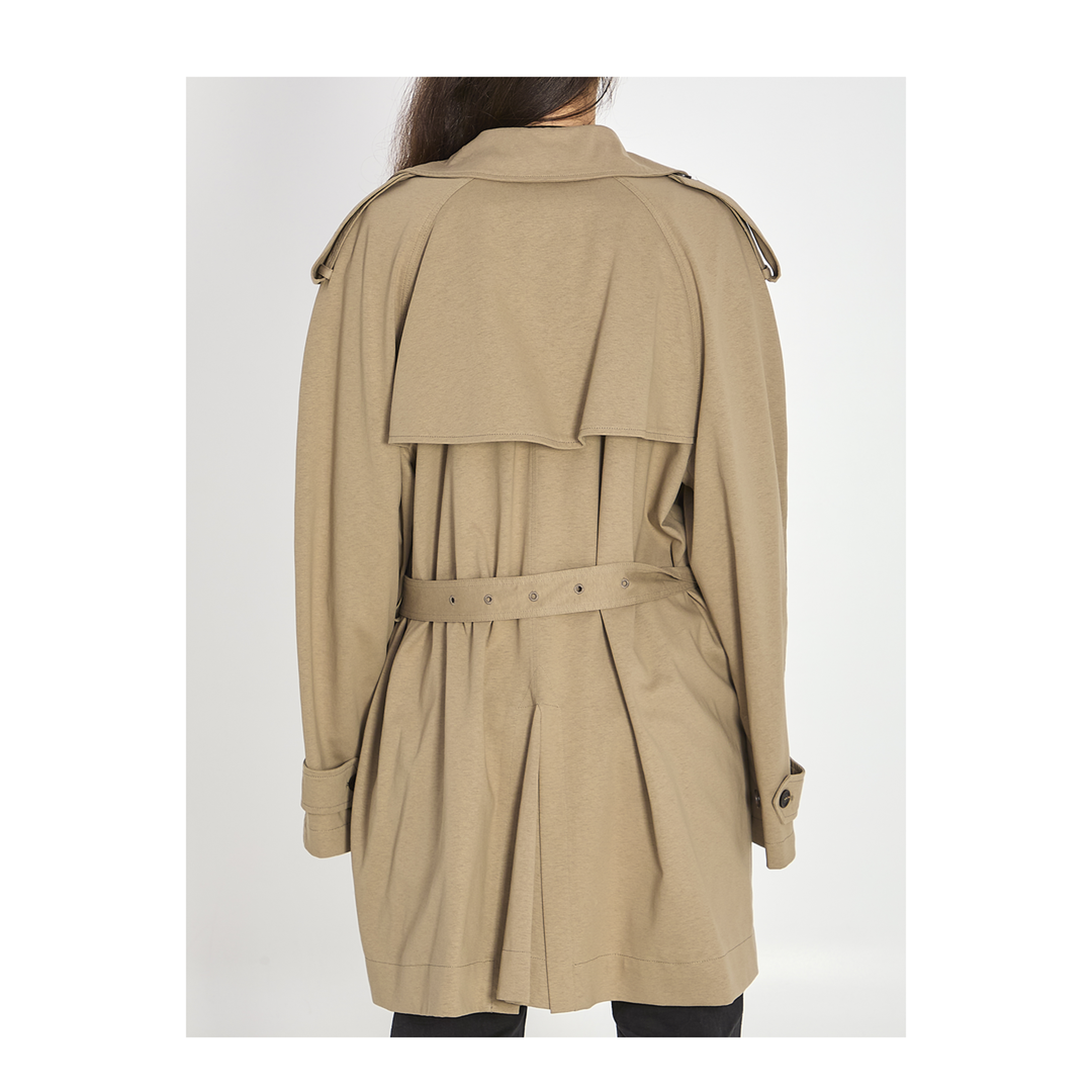 Cropped Light Trench in Explorer Beige - Image 4