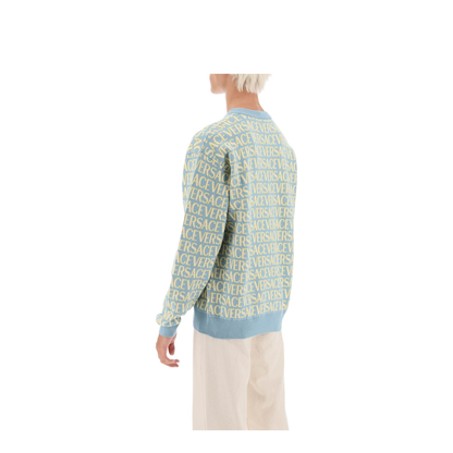 Cotton Crew Neck Sweater Blue - Image 5