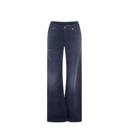 Curved Waist Pants in Navy/Dirty Dark - Image 2