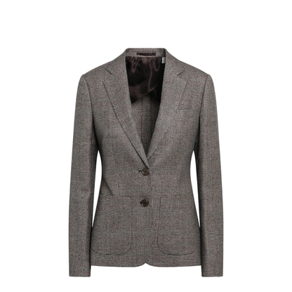 Prince of Wales Wool-Blend Single-Breasted Jacket - Image 1