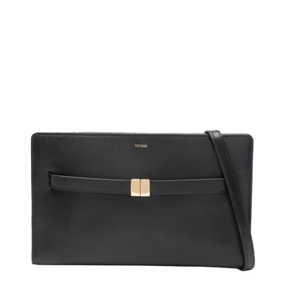 Belted Leather Crossbody Bag - Black - Image 1