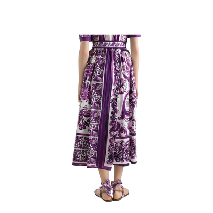 Majolica-print poplin shirt dress - Image 5