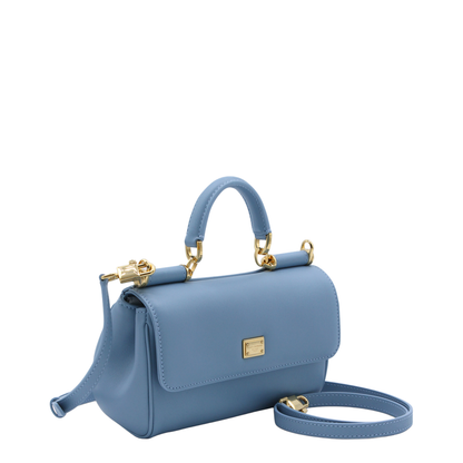 My Sicily Medium Calfskin Top-Handle Bag - Azure - Image 3