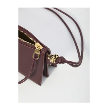 Joya Pouch In Nappa Calfskin - Dark Burgundy - Image 4