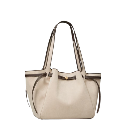 Romy Canvas Tote - Dusty Almond/ Bianco White - Image 2
