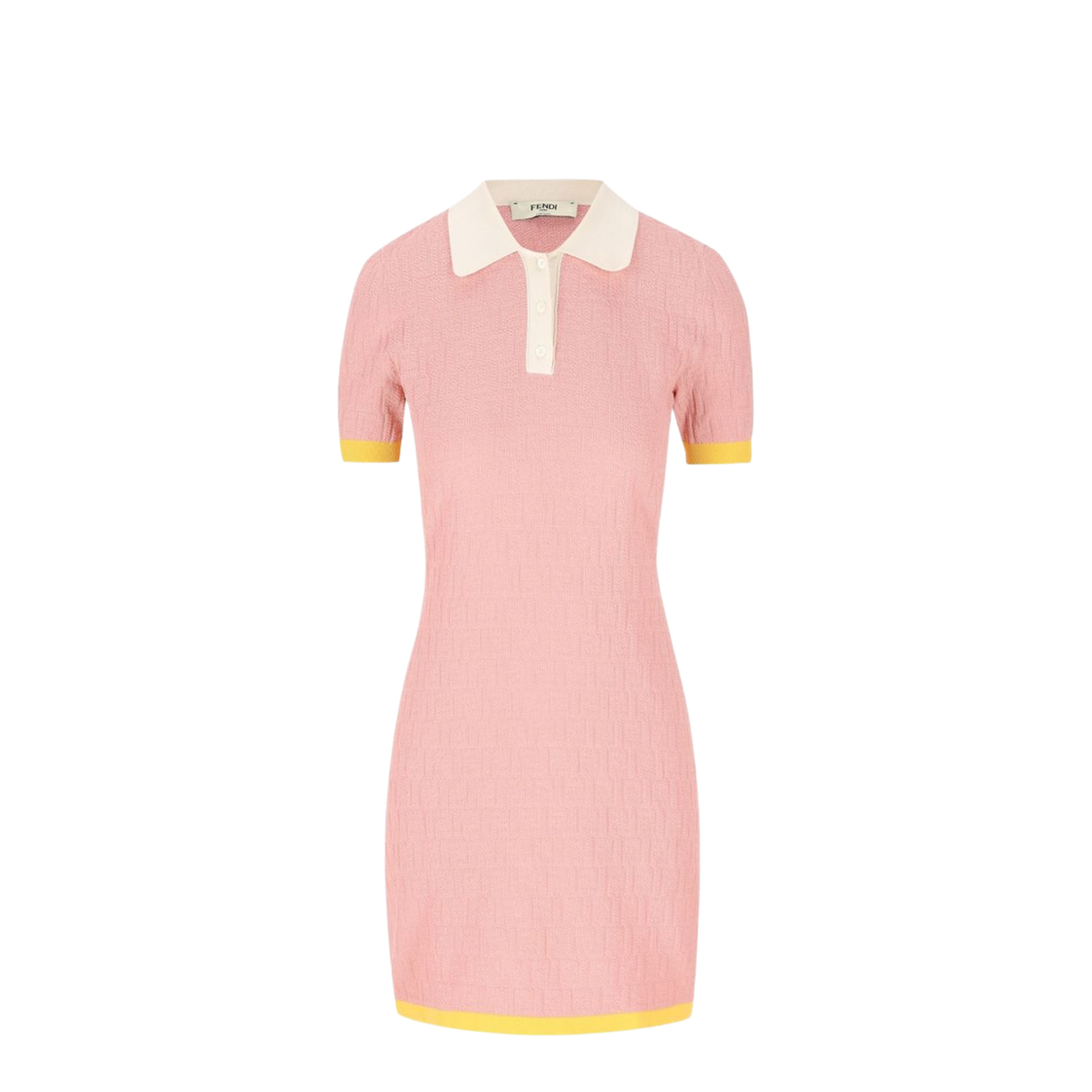 Pink Polo Dress with FF Jacquard - Image 1