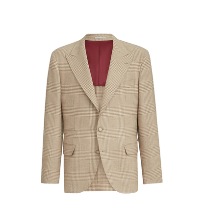 Cashmere Blend Checked Single-Breasted Blazer - Image 1