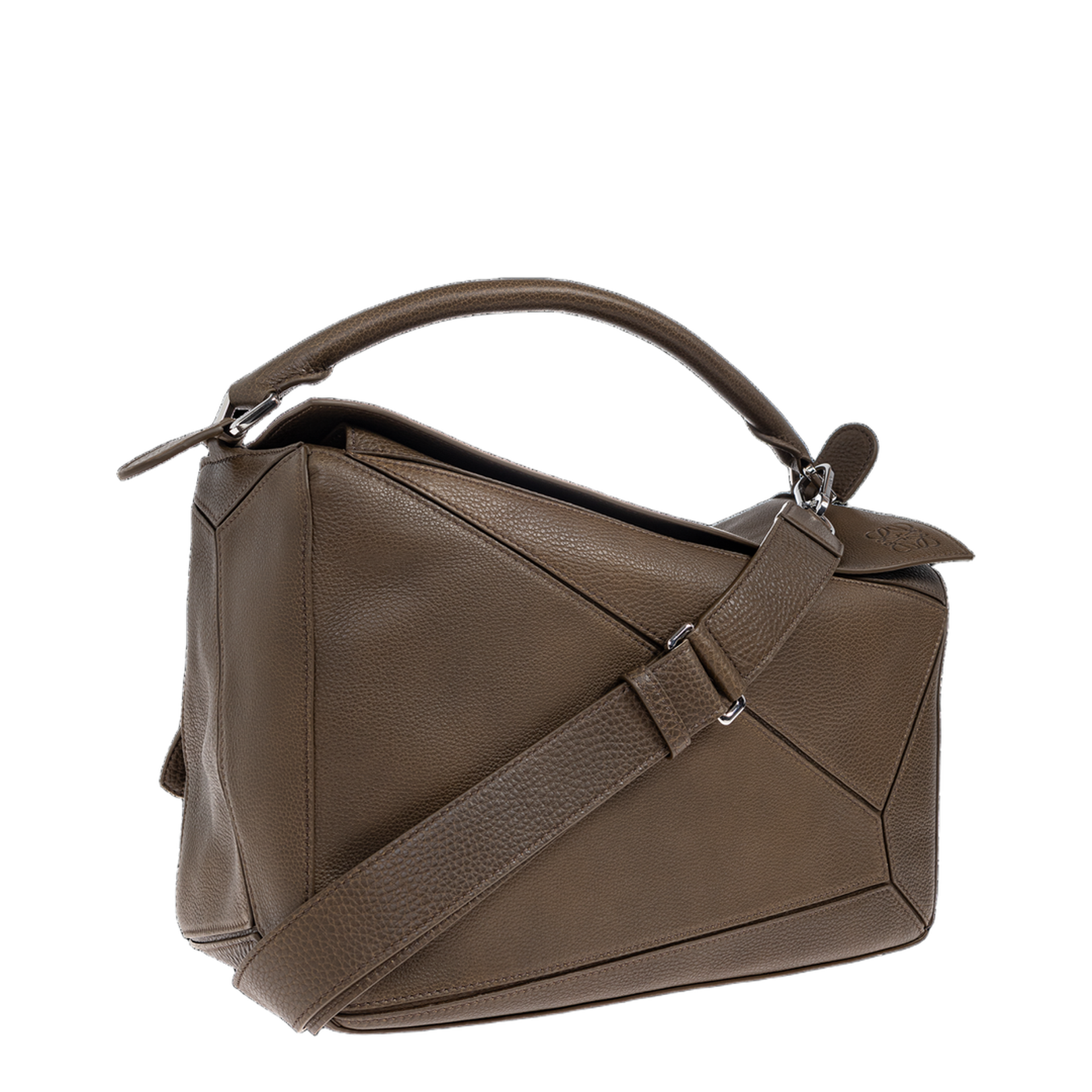 Puzzle Large Handbag Brown - Image 4