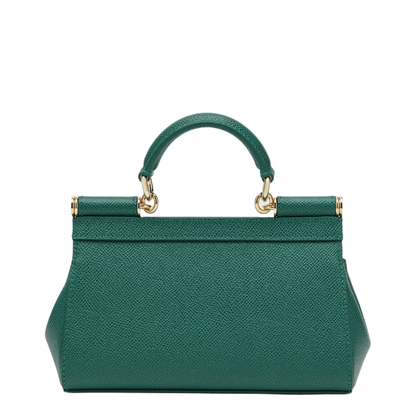 Small Sicily Top-Handle Bag in Emerald Green - Image 2