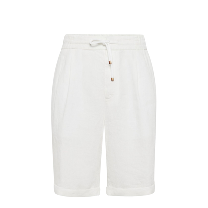 Garment Dyed Linen Gabardine Bermuda Shorts - Image 1