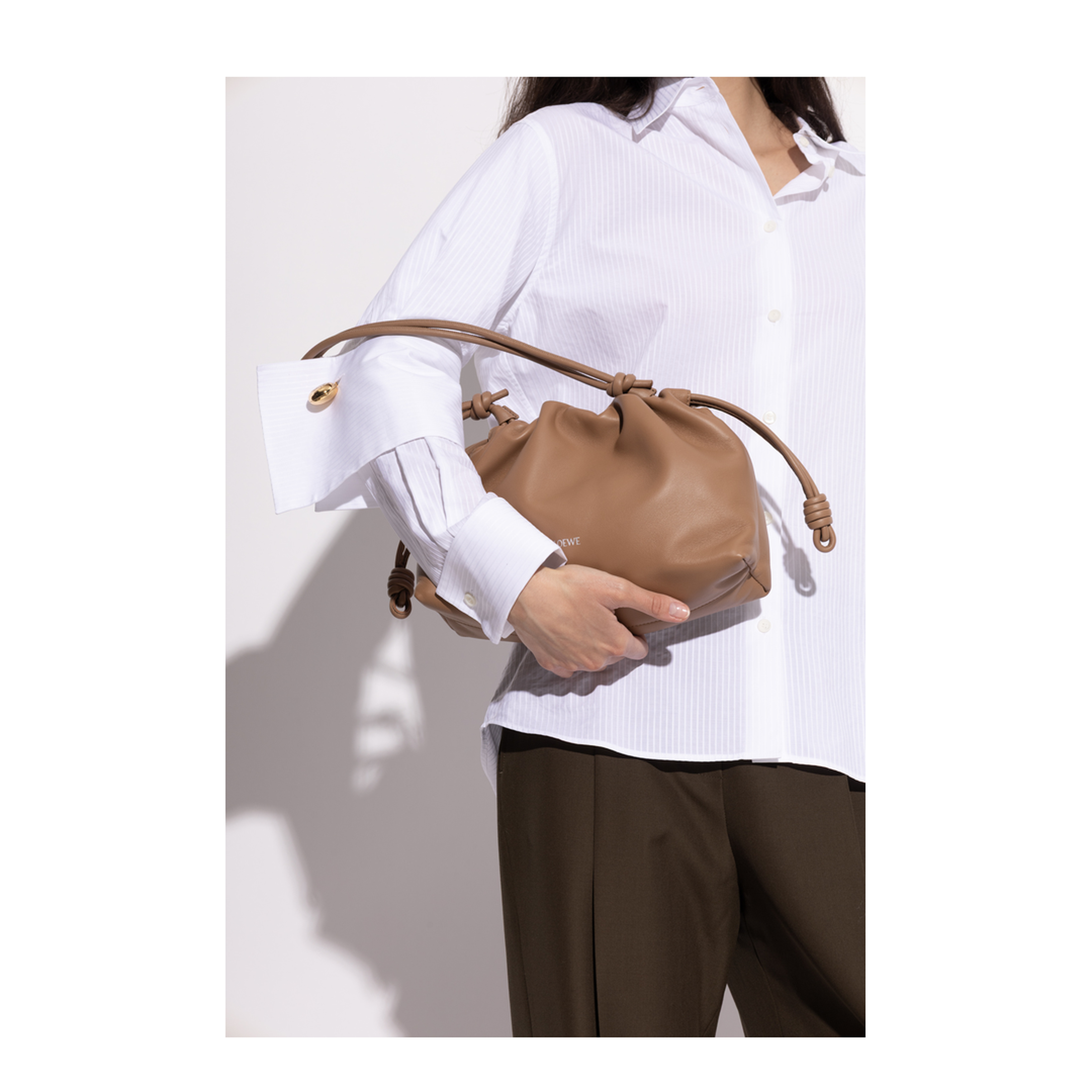 Flamenco Medium Lambskin Shoulder Bag - Mocha - Image 2